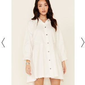 Free People white denim dress. Brand new